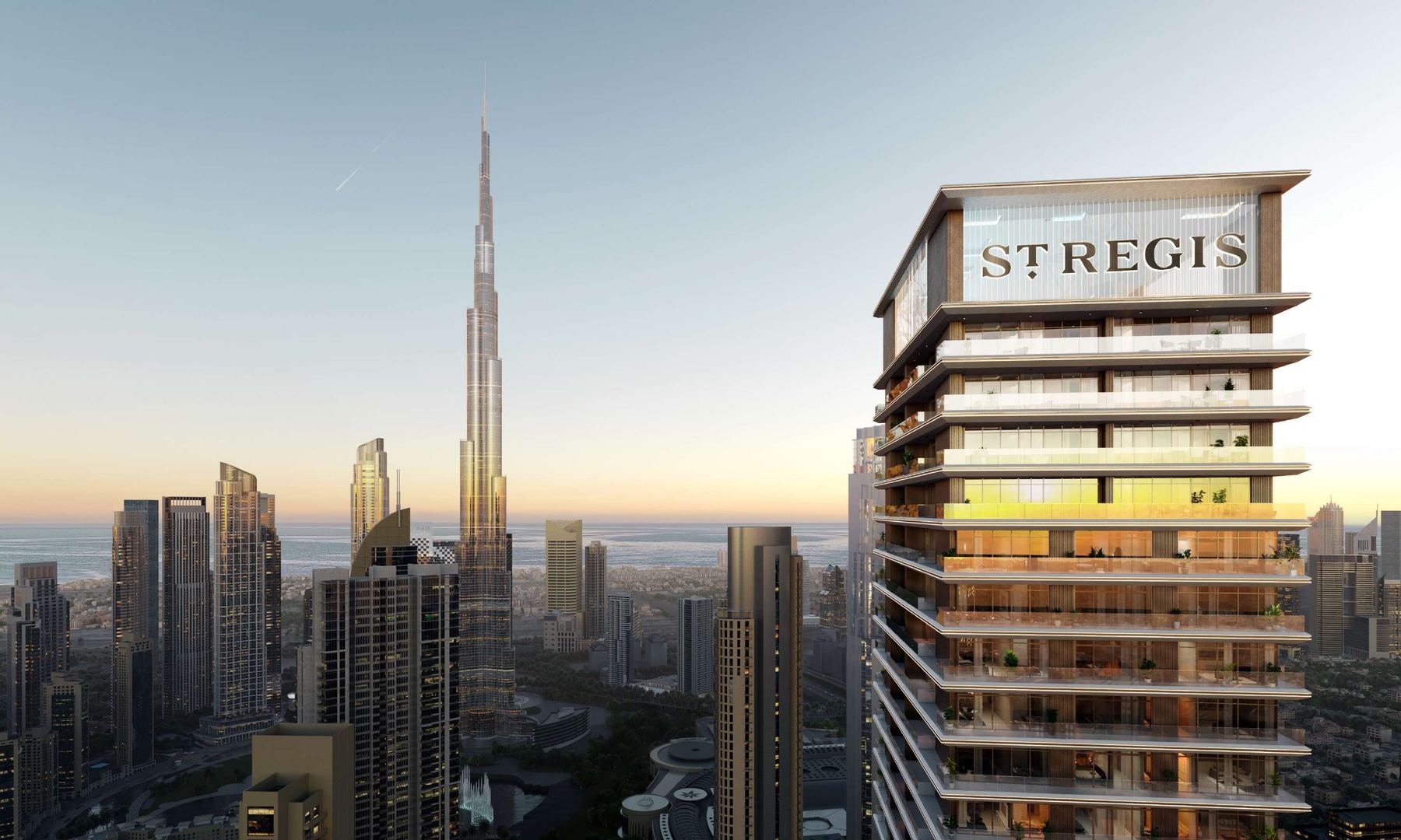 The St. Regis Residences and Burj Khalifa (developer imagery)